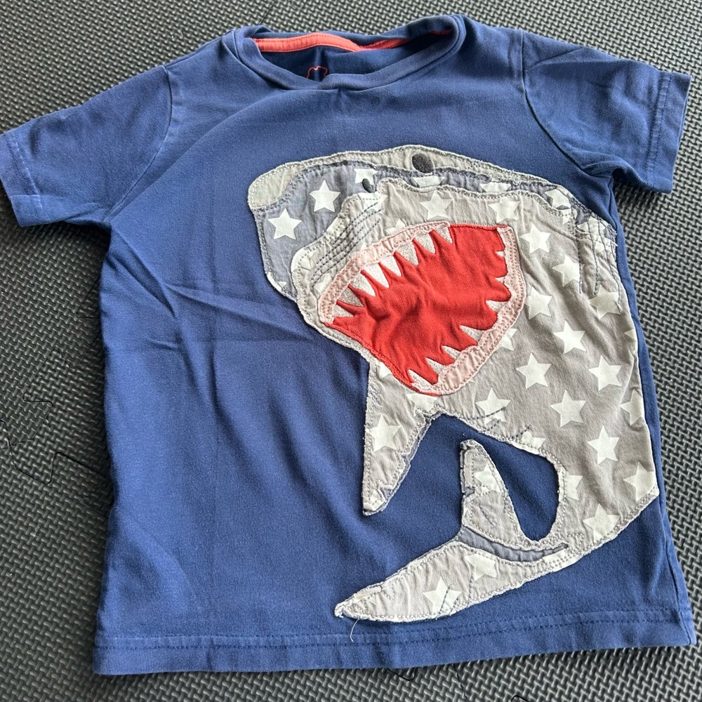 Boden Blue Shark Star Tee